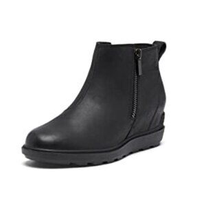 150$ Sorel Evie Ii Waterproof Zip Ankle Snow Wedge Boot Womens Size 6.5 US Black